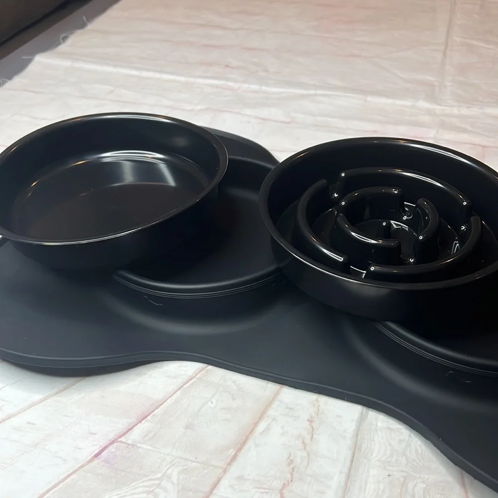 Slow Feeder & Water Bowl for Medium Dogs